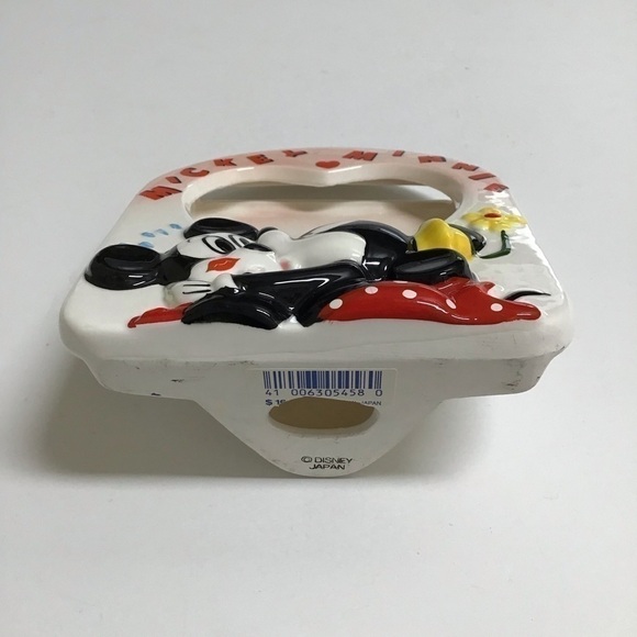 Vintage Disney Valentine Mickey & Minnie Kiss Ceramic Heart Picture Frame Japan - Picture 11 of 13
